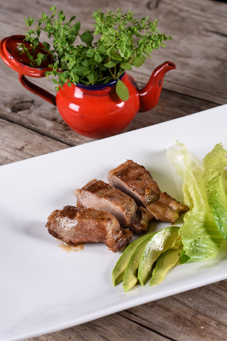 loin, wild pig, meat, food and drink, freshness, table, vegetable HD wallpaper