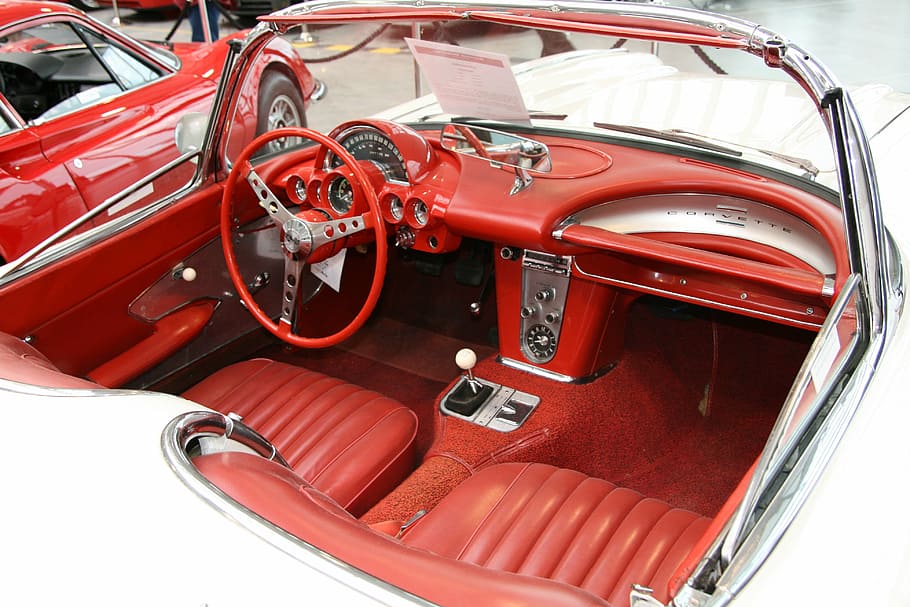 oldtimer, leather seat, automotive, classic, nostalgia, automobile museum HD wallpaper
