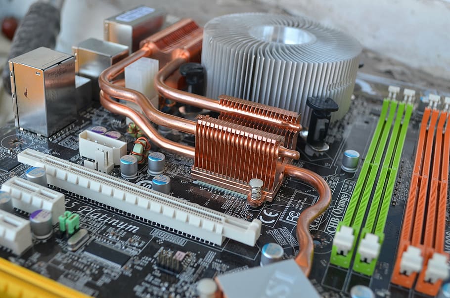 black computer motherboard, fee, accessories, electronics, cooling HD wallpaper