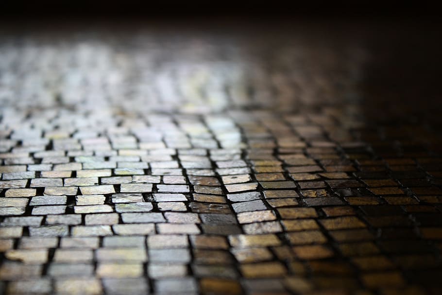 black and brown tiles, pfalstersteine, patch, away, road, mosaic HD wallpaper