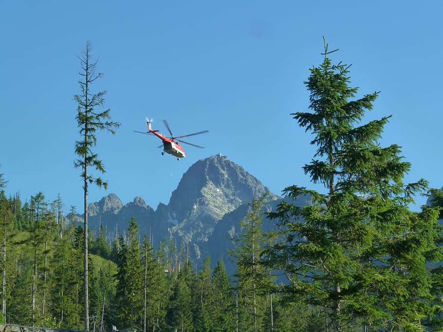 helicopter, rescue, fly, emergency, red, aircraft, aviation HD wallpaper