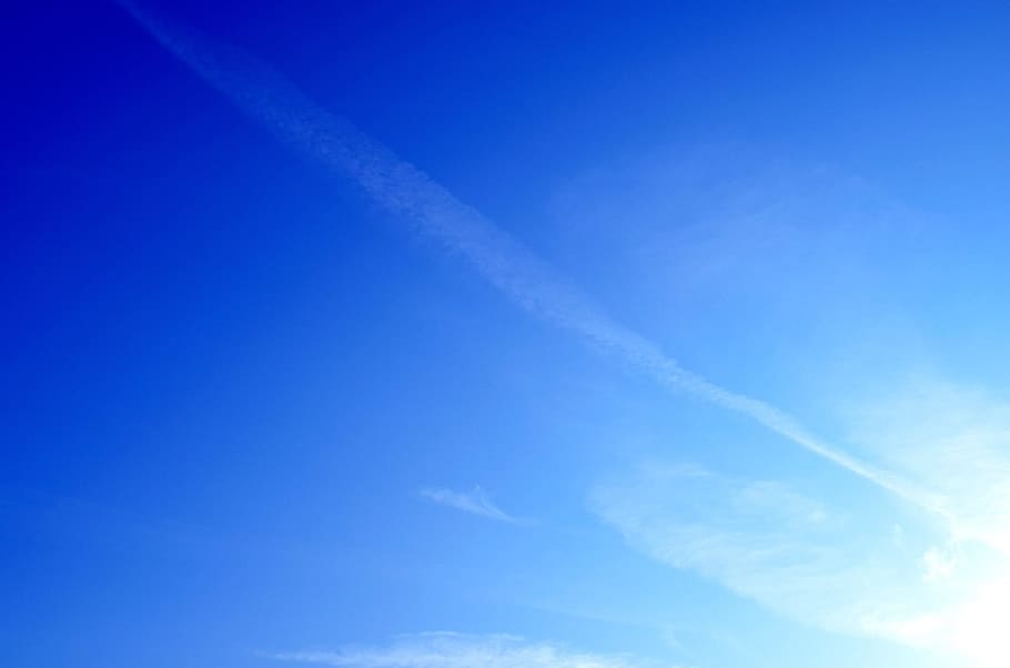 blue sky, clouds, background, white, vapor trail, cloud - sky HD wallpaper