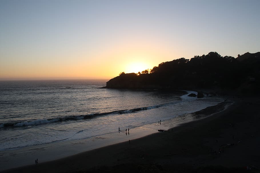 beach, sunset, dusk, sky, water, scenics - nature, beauty in nature HD wallpaper