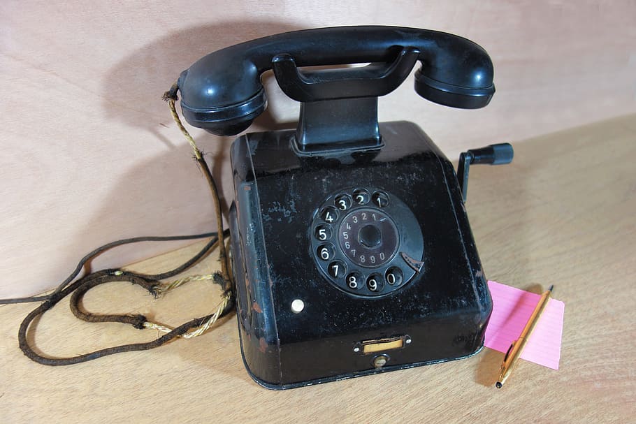 telephone, dial, receiver, cradle, button, black telephone