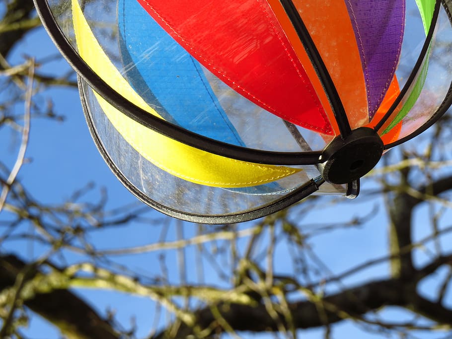 windspiel, blow, turn, wind power, color, colorful, children toys HD wallpaper