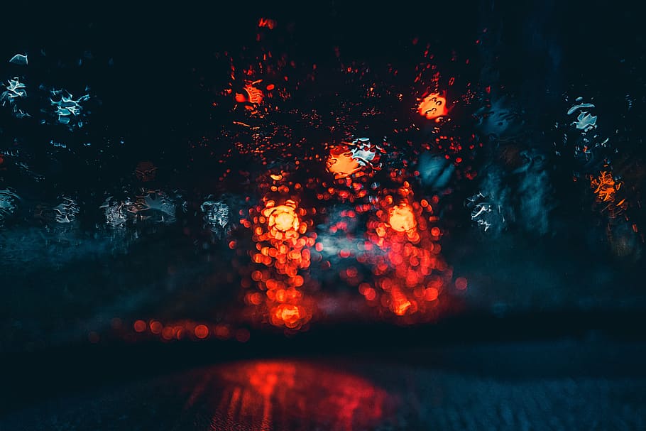 untitled, glass, light, rain, bokeh, raindrop, neon, blur, creative HD wallpaper
