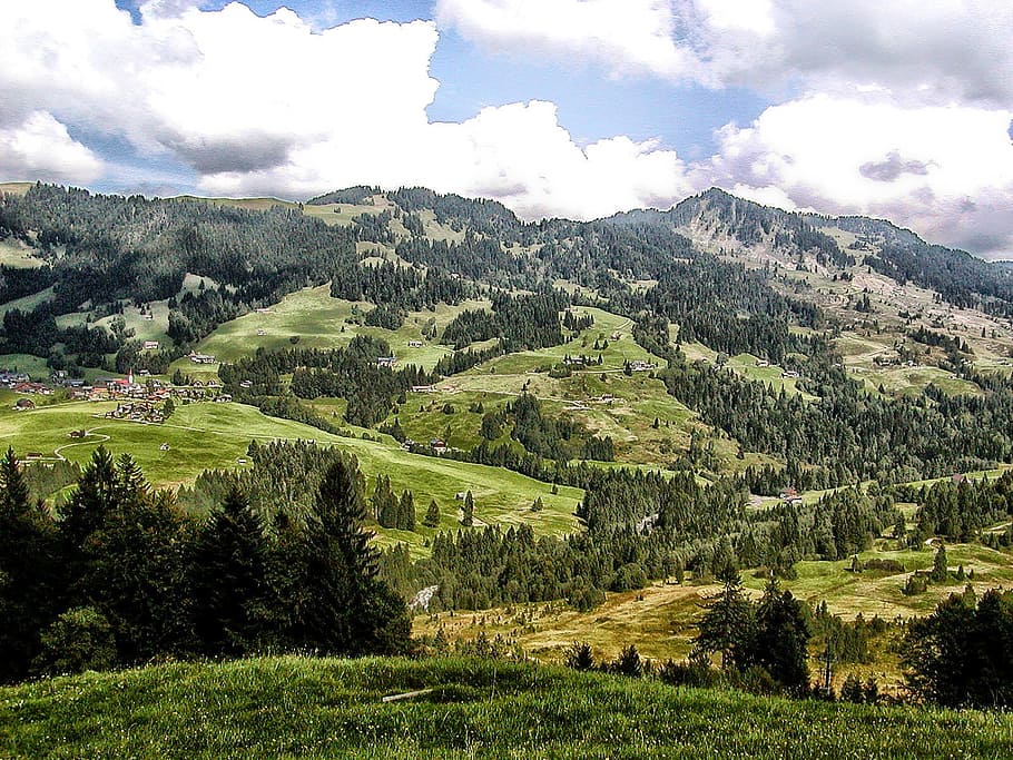 Sibratsgfall, Austria, Landscape, Scenic, mountains, village HD wallpaper