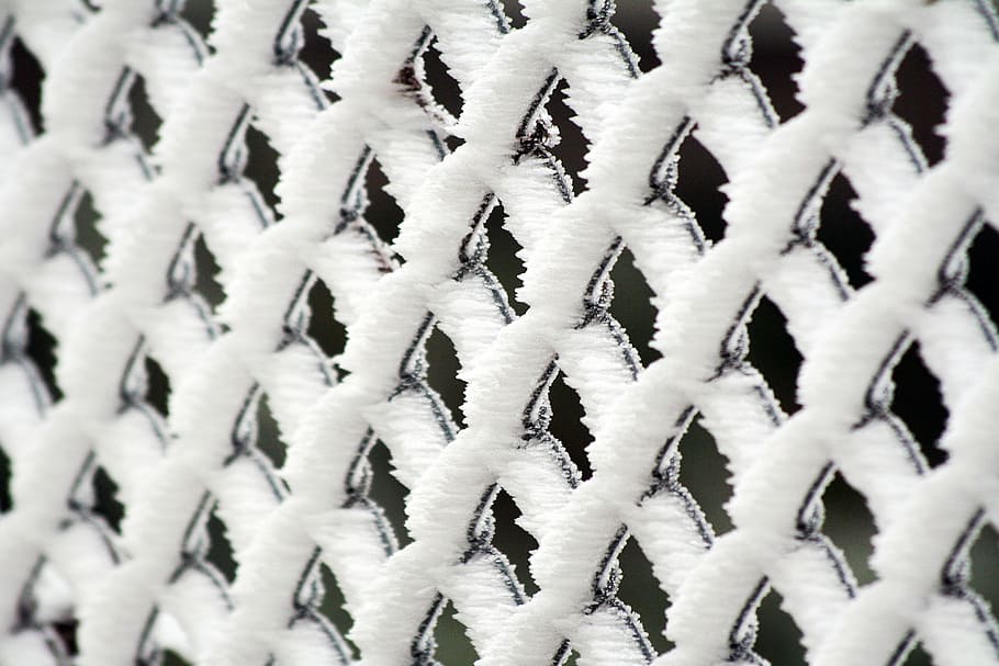 fence, winter, frozen, icing, whites, frost, cold, backgrounds HD wallpaper