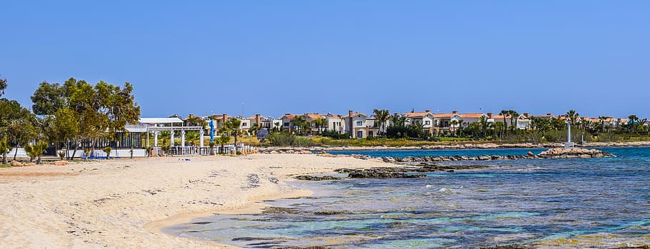 Beach, Sand, Landscape, Scenery, mediterranean, potamos liopetri HD wallpaper
