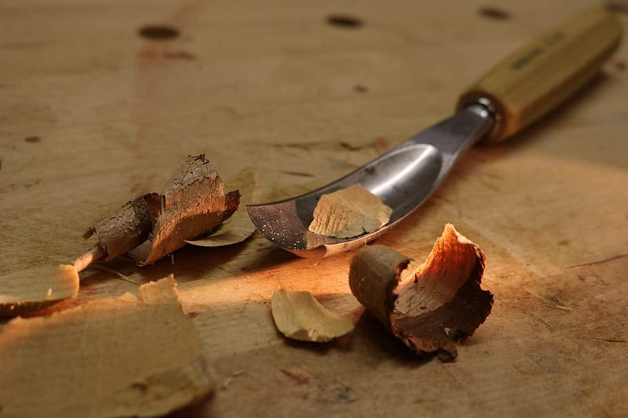 brown handle wood scrapper, Tool, Wood, Work, Carve, Craft HD wallpaper