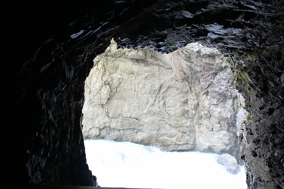 Cave, River, Tearing, Racing, Water, flow, light, textured HD wallpaper