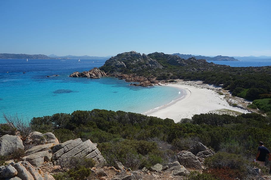 beach, sea, sardinia, turquoise, water, land, scenics - nature, HD wallpaper