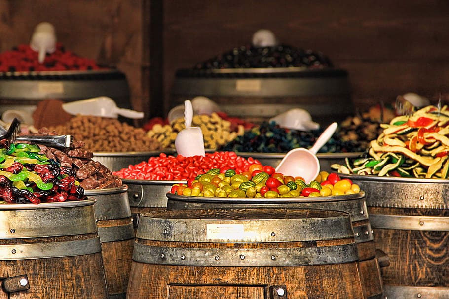 candy, colorful, lick, sugar, barrel, nibble, italy, food, food and drink HD wallpaper