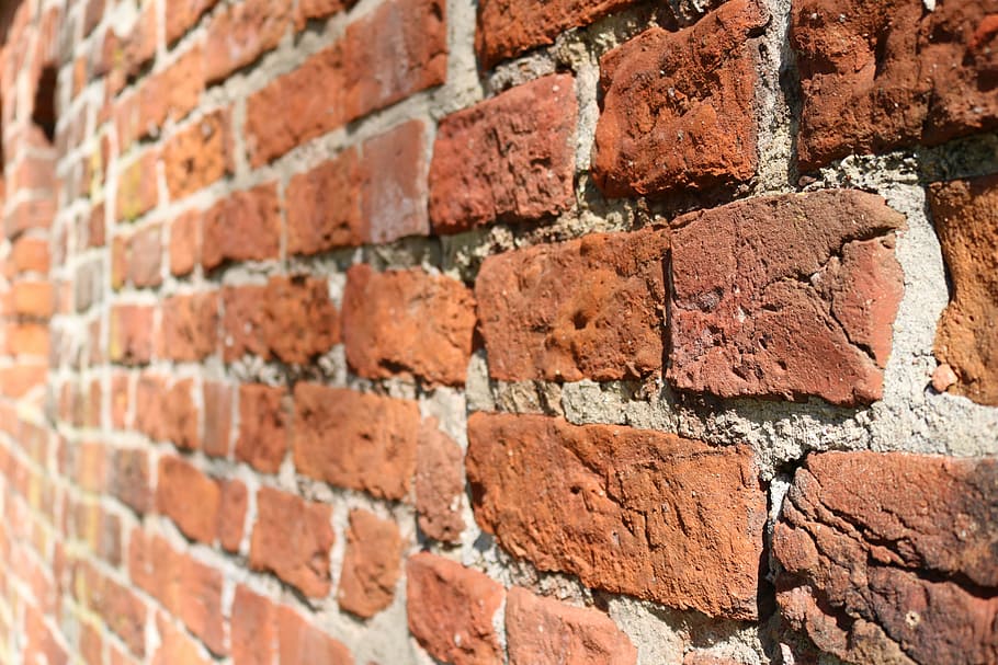 wall, background, stone, brick, brick Wall, backgrounds, red HD wallpaper