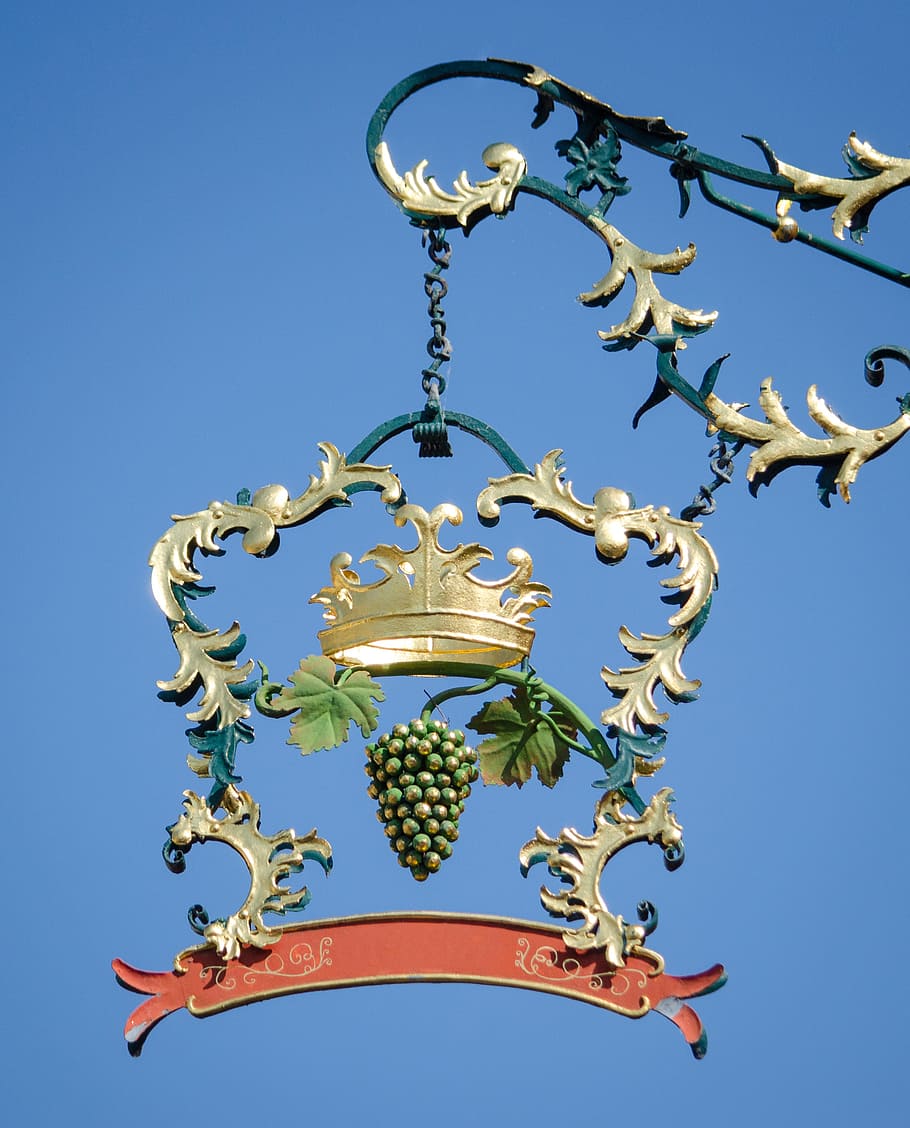 crown, emblem, blacksmithing, forged, shield, wine, agricultural HD wallpaper