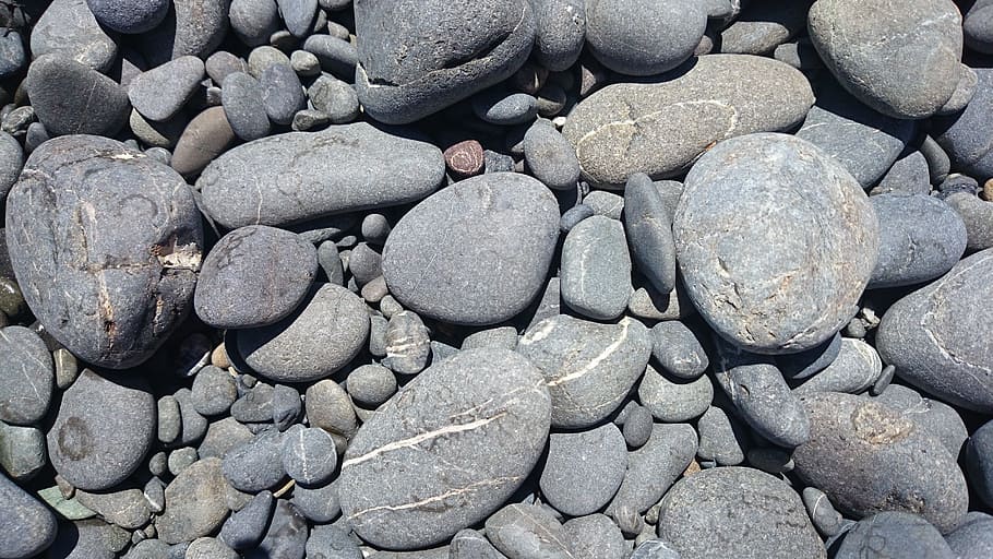 rocks, beach, stones, nature, shore, backgrounds, full frame HD wallpaper