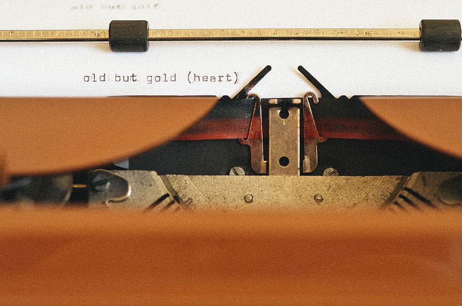 grey and white typewriter, old but gold heart, machine, vintage HD wallpaper