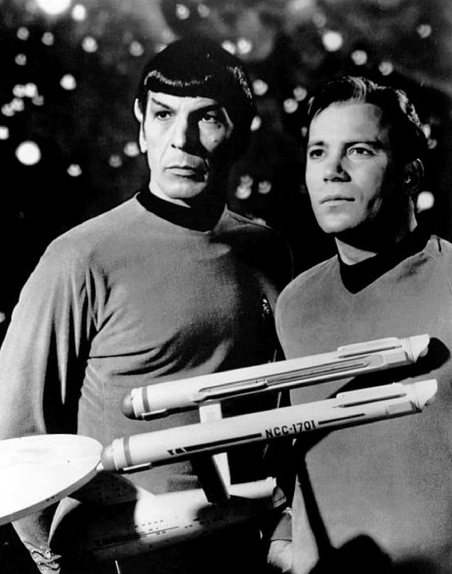 grayscale photography of Spock from Star Trek, leonard nimoy, HD wallpaper