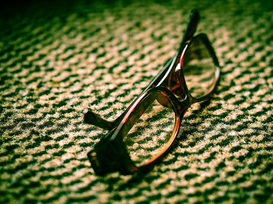 brown and black framed eyeglasses on area rug, business, workplace HD wallpaper