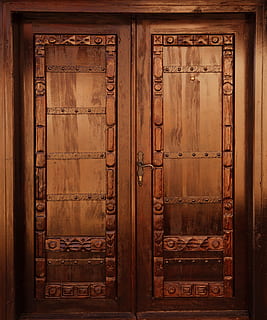 photo of brown wooden 2-door cabinet, closed, decor, decoration HD wallpaper