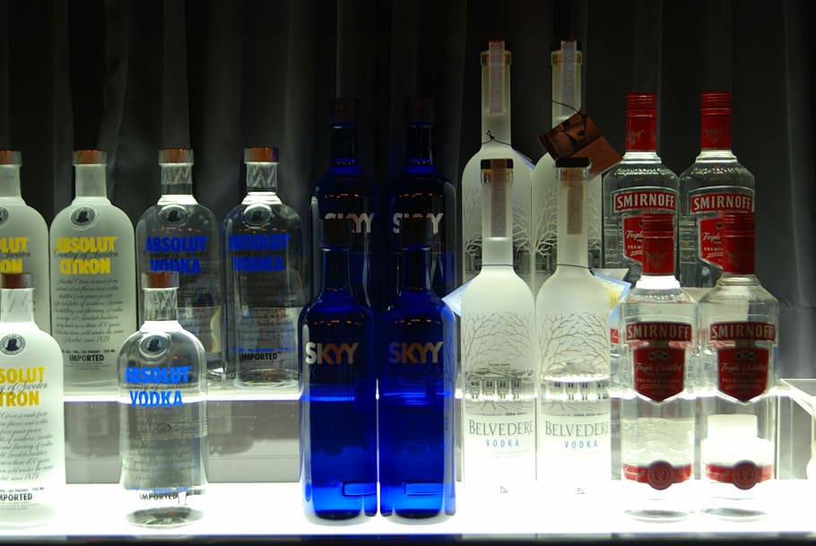 assorted-brand bottle lot, bar, vodka, alcohol, drinks, cocktail, HD wallpaper