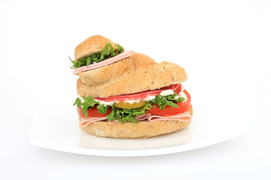bread, brown, bun, burger, calories, close-up, color, colour HD wallpaper