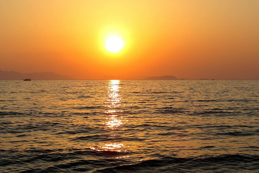 sunset, ocean, travel, waves, sea, nature, summer, sunlight HD wallpaper