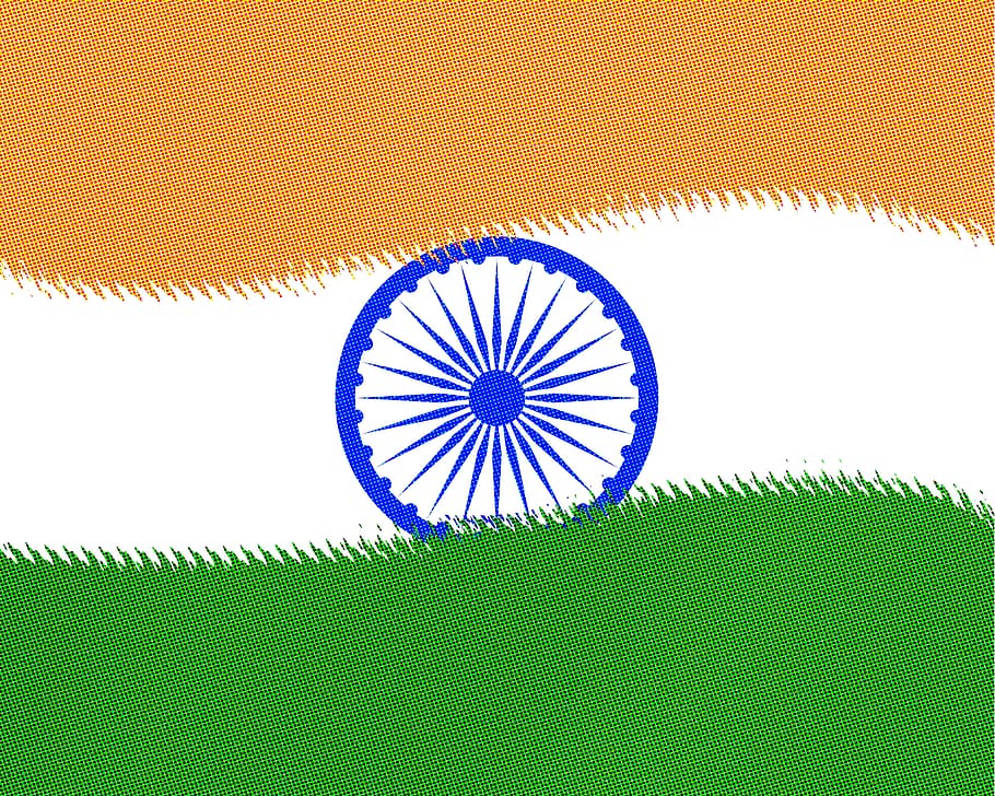 india flag twirl, indian flag, tricolor flag, chakra, twisted flag, HD wallpaper