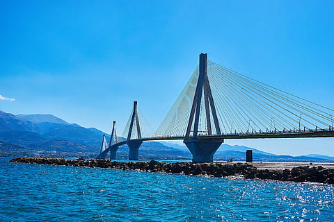 greece, architecture, bridge, building, suspension bridge, rio-andirrio bridge HD wallpaper