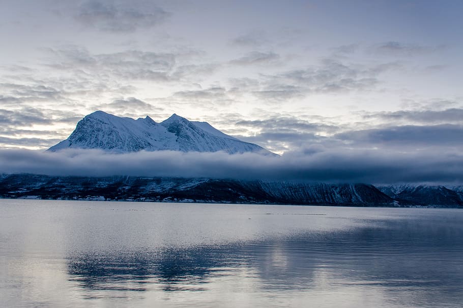 snow covered mountain, arctic, winter, ice, norway, cold, cold temperature HD wallpaper