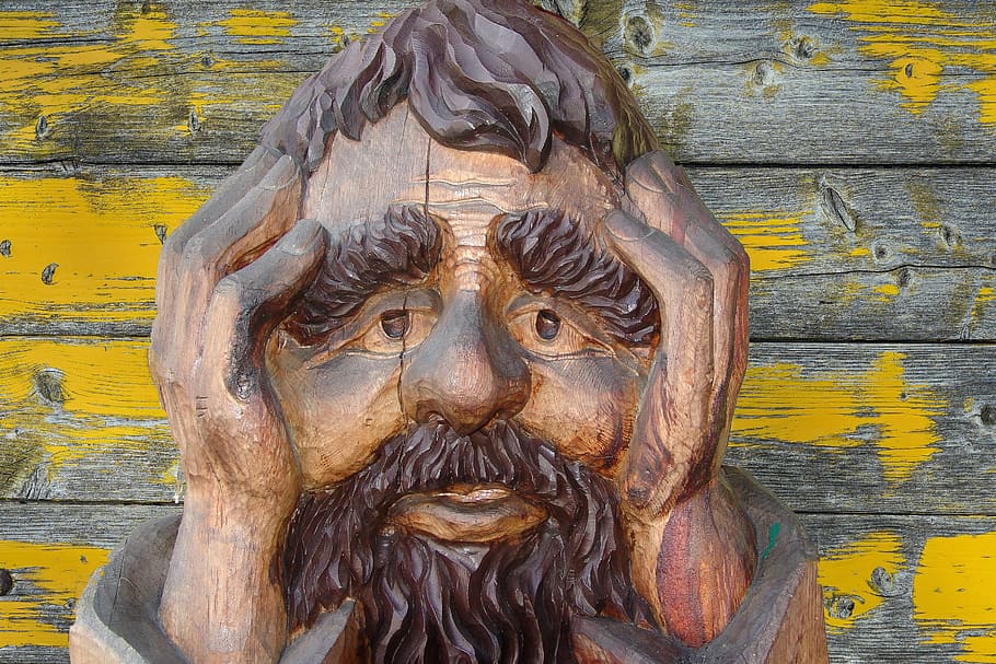 concerns, suffering, despair, pondering, loneliness, wood, art HD wallpaper