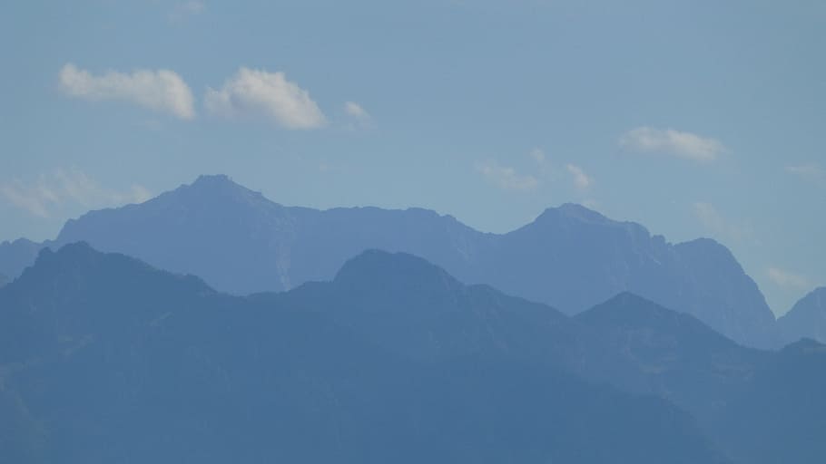 photo of mountains under blue sky, Allgäu, Train, View, train pointed view, HD wallpaper