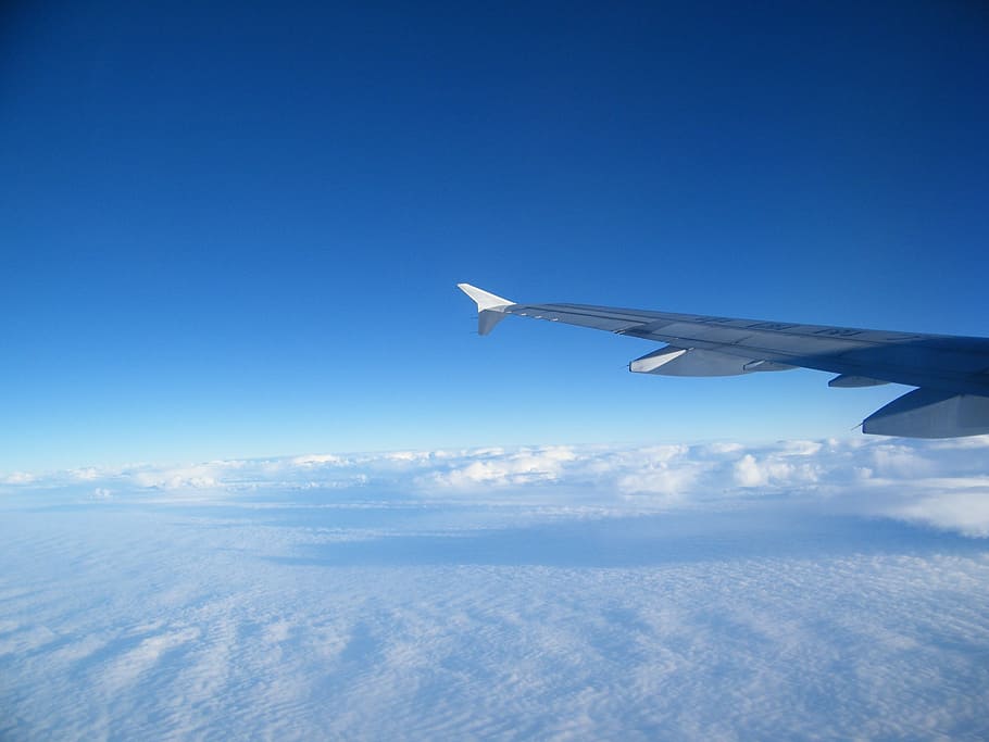 Clouds, Fly, Wings, Flight, sky, flying, airplane, transportation HD wallpaper