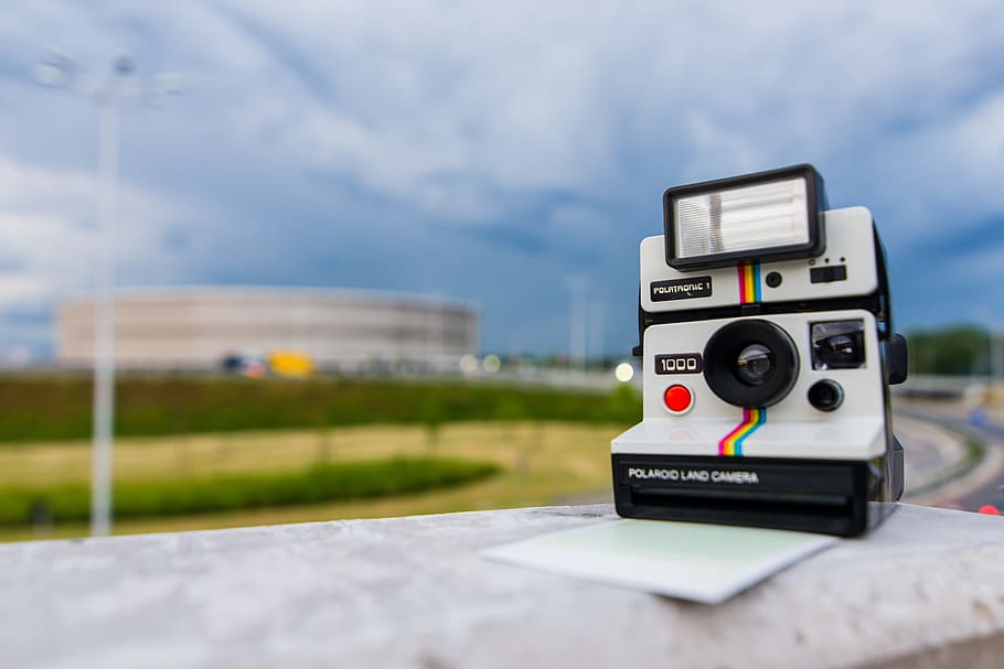 white Polaroid Land Camera, photography, technology, paper HD wallpaper