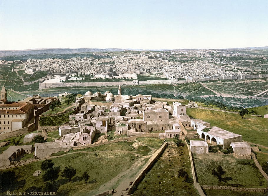 Jerusalem landscape in Israel, buildings, cityscape, photos, public domain