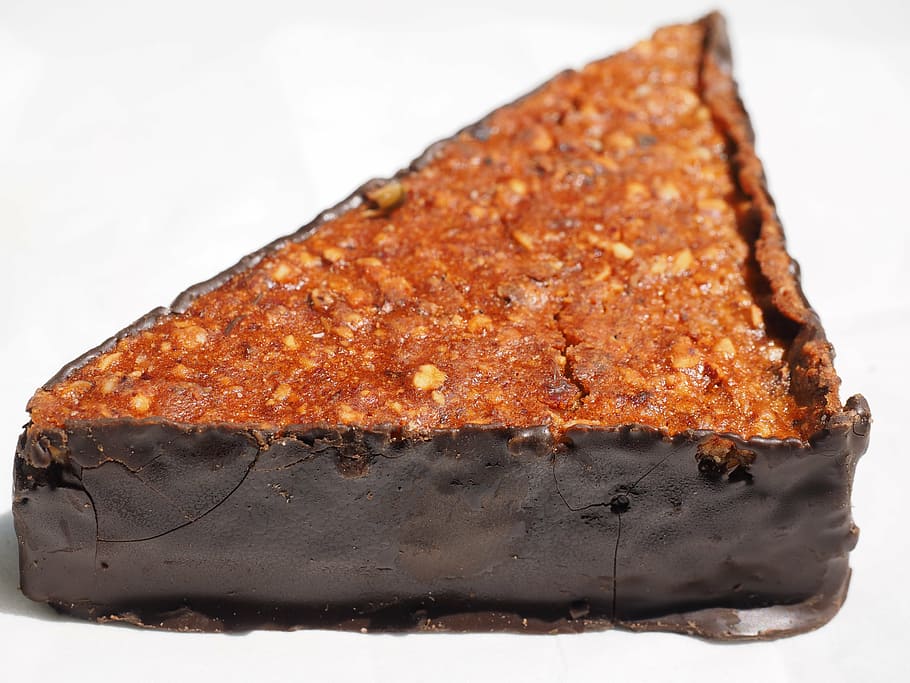 walnut corner, pastry, sweetness, triangular, chocolate, nibble HD wallpaper