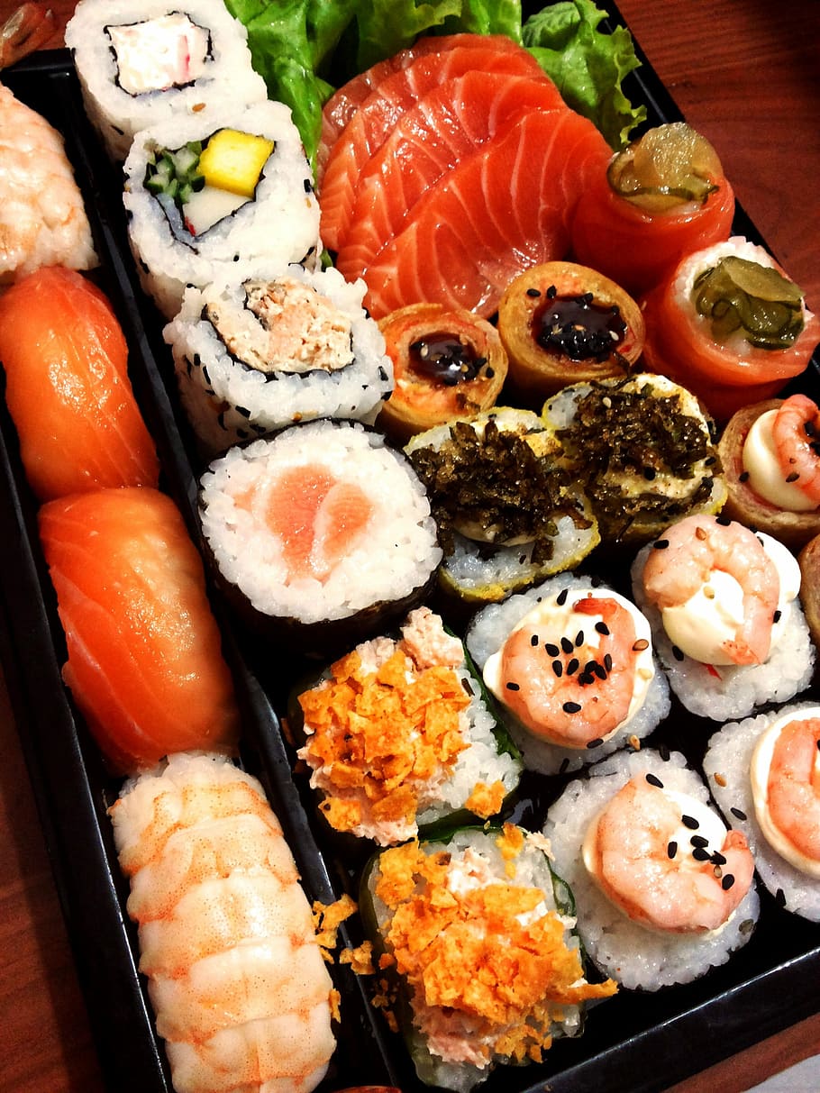 sushi dish, Sashimi, Food, Oriental, Combined, barca, japanese, HD wallpaper