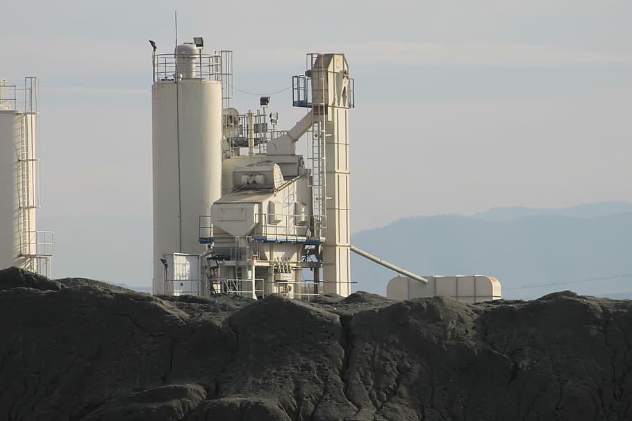 industry, building, dump, raw materials, factory, sky, nature HD wallpaper