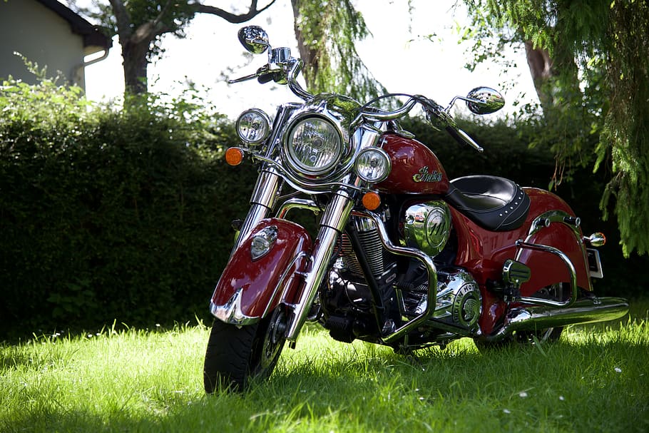 motorcycle, indian, retro, springfield, vintage, plant, grass HD wallpaper