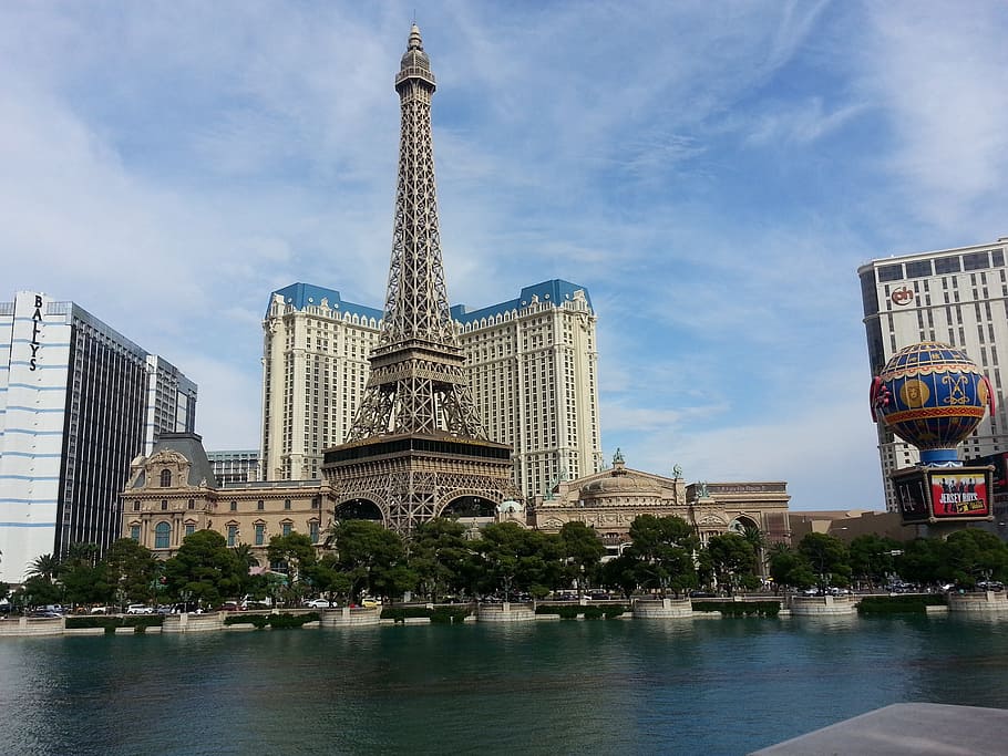 Bellagio Hotel and Casino, las vegas, paris hotel, eiffel tower, HD wallpaper