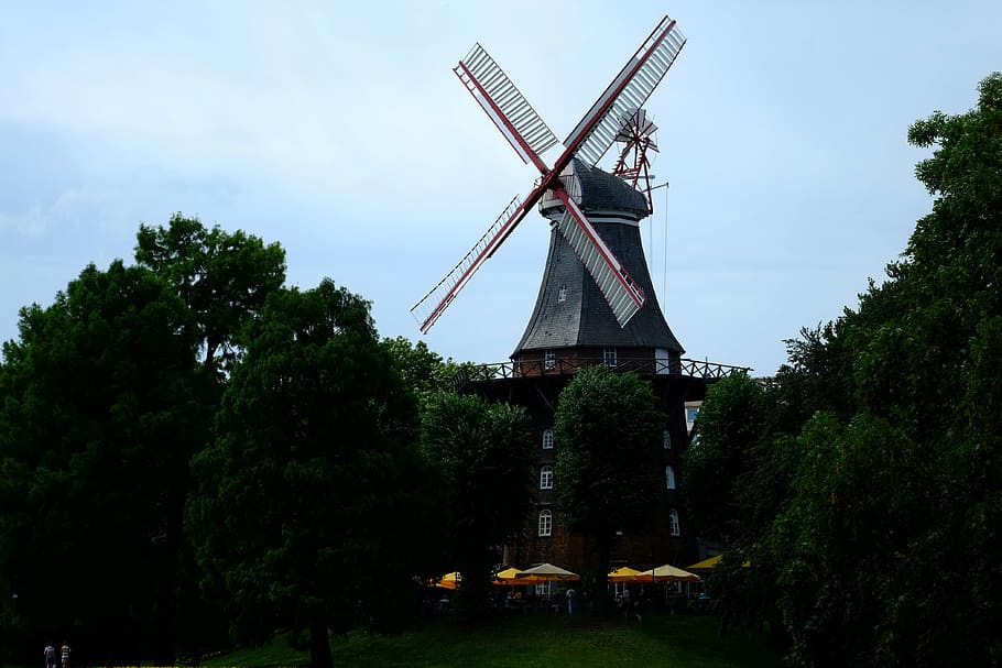 mill, windmill, building, wing, lower saxony, wind power, dutch windmill HD wallpaper