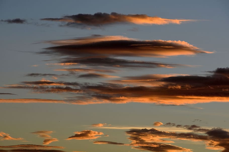 sunset, sky, clouds, abendstimmung, afterglow, evening sky HD wallpaper