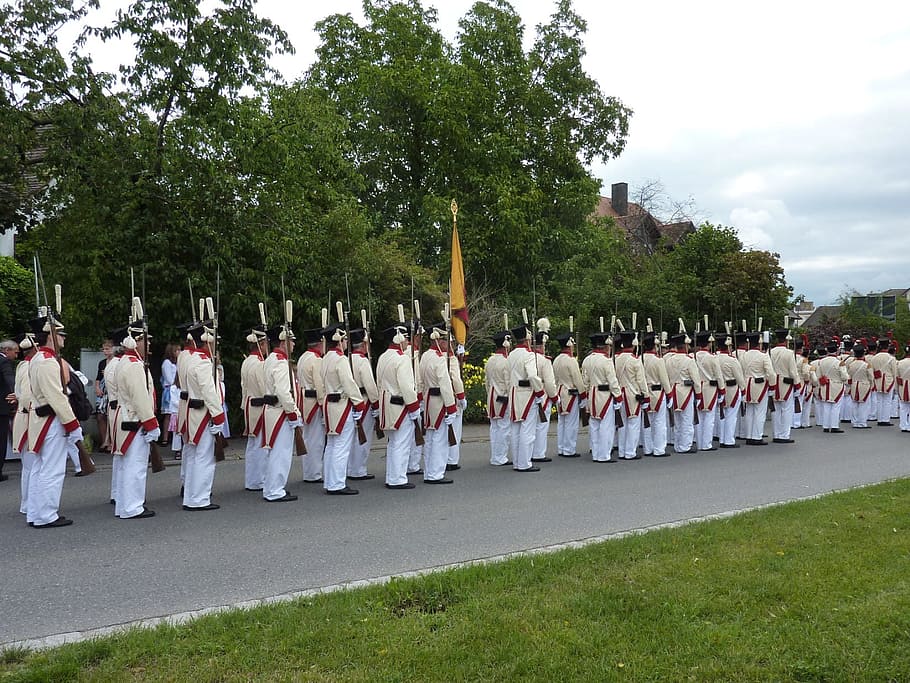 Germany, Soldiers, Procession, reenactment, historical, memorial