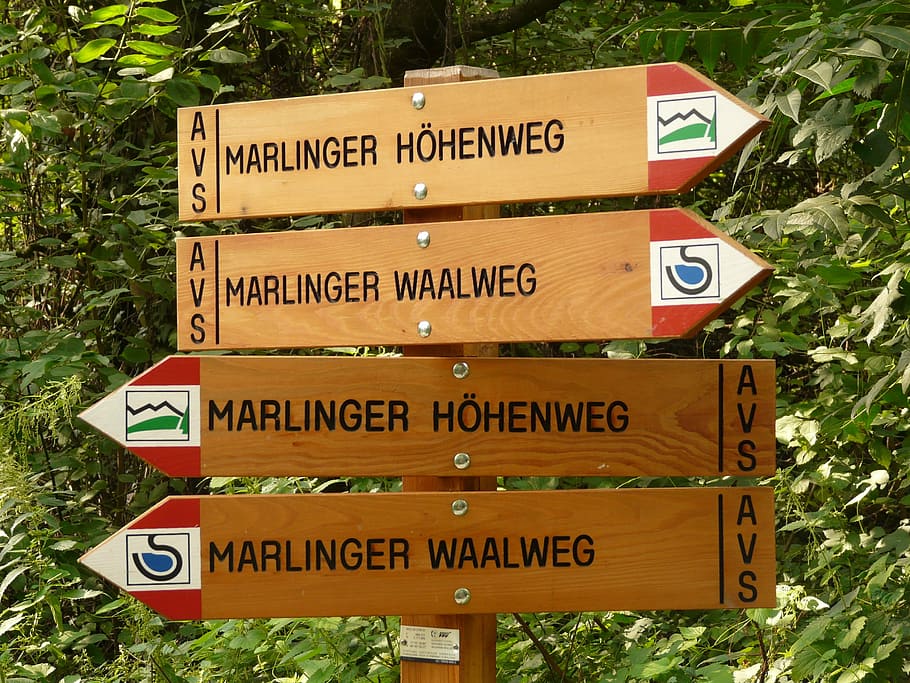 Directory, Meran, Höhenweg, waalweg, signpost, road Sign, outdoors, HD wallpaper