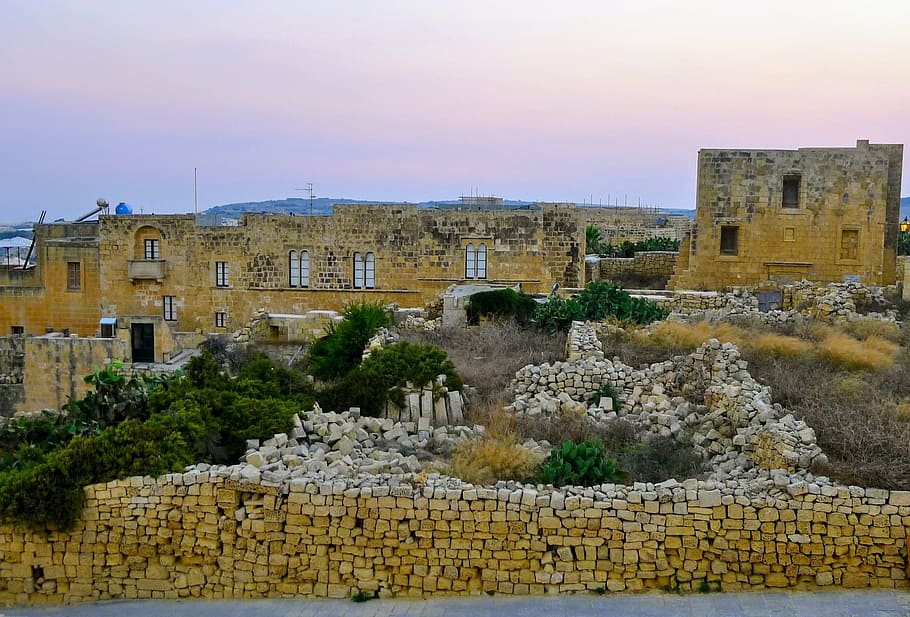 malta, pierre, twilight, window, wall, mediterranean, architecture HD wallpaper