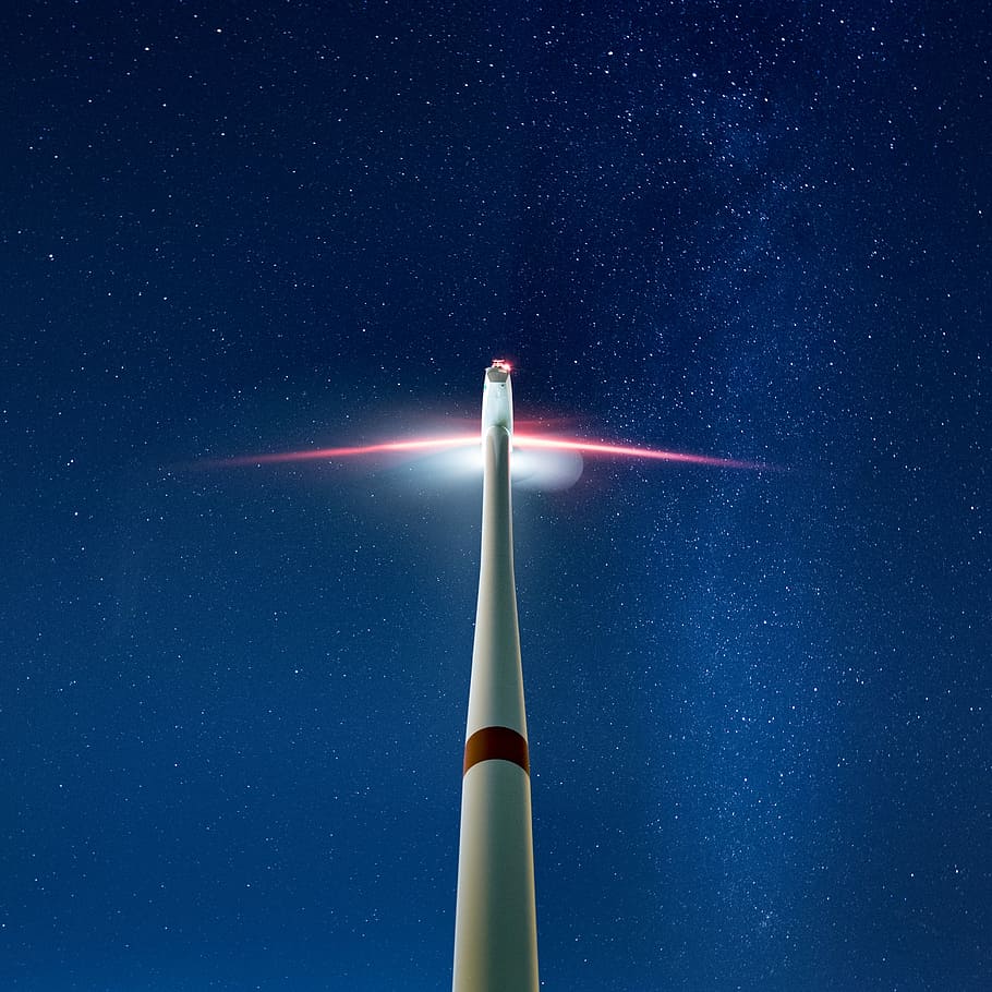 low angle of lighted post, low angle photography of post, night HD wallpaper