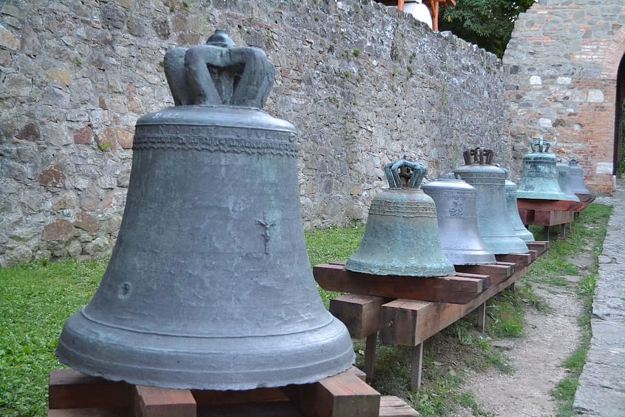 bell, bells, wall, bronze, day, architecture, metal, no people HD wallpaper