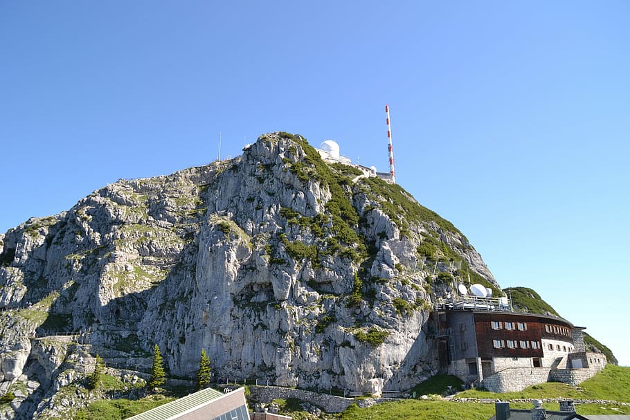 wendelstein, observatory, mountain, sky, architecture, clear sky HD wallpaper