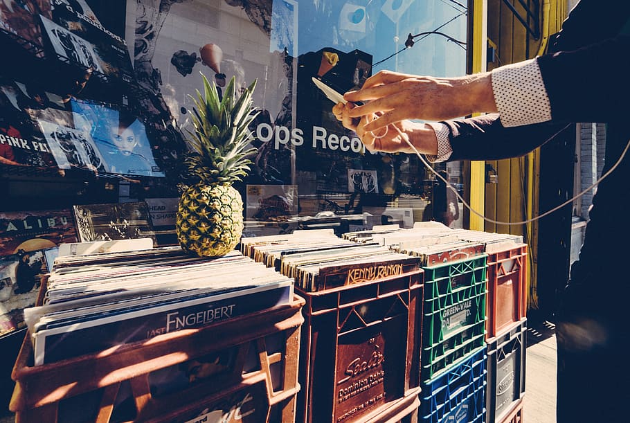 pineapple, dessert, appetizer, fruit, juice, crop, record, vinyl HD wallpaper