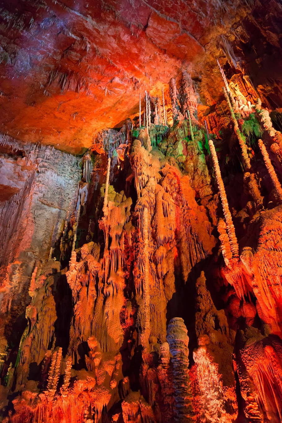 Cave, Colorized, Lozère, rock - object, rock formation, nature HD wallpaper